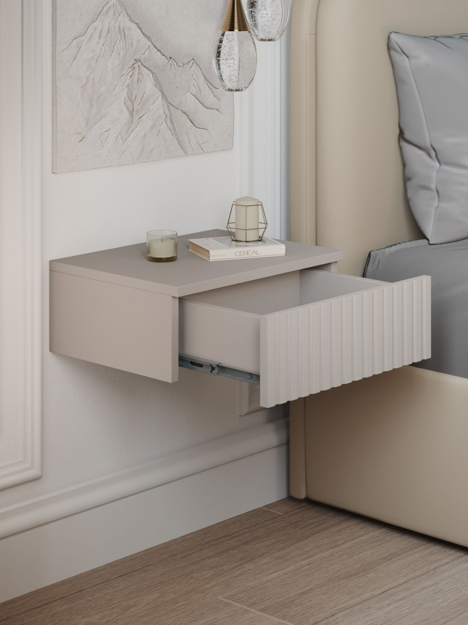 Прикроватная навесная тумба тефия 40 см Rumba_0.4_19+1 MARTASTORE
